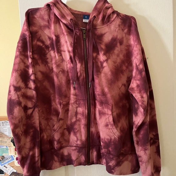 Old Navy XS zip up, pink tie dye - Picture 1 of 2